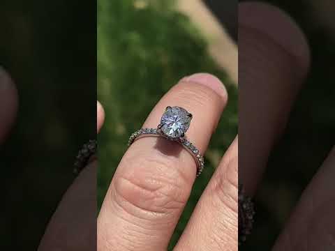 Oval Moissanite Shared Prong Engagement Ring ring video