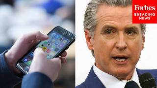 Reporter Asks Gavin Newsom: Would Social Media Age Limits Restrict Teens' First Amendment Rights?