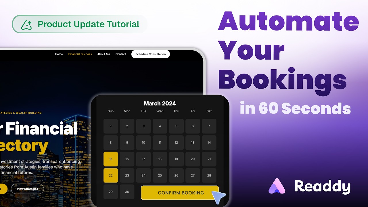 Add Booking to Your Website Instantly | Readdy Booking New Feature ...