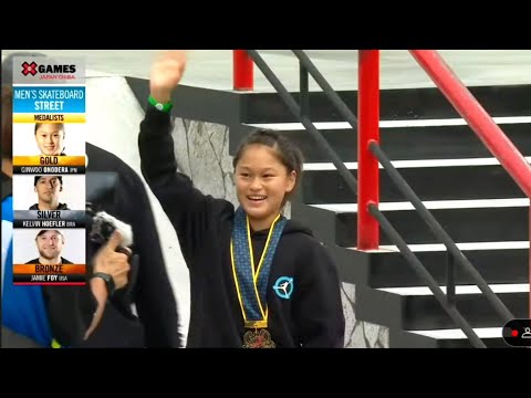 GINWOO ONODERA incredible 13  Year old Gold medal ?? X Games Chiba 2023