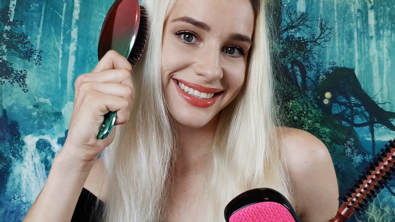 [ASMR] Hair Brushing 3 different brushes! (No Talking) YouTube