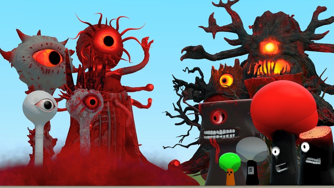 All New Water Tower Eye Family Vs All Phase Of Horror Mr Tree Sprunki In Garry's Mod