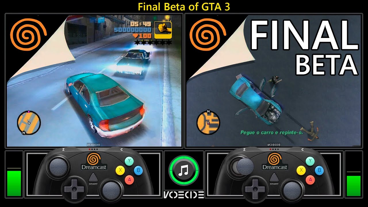Final Beta of GTA 3 (Dreamcast vs Dreamcast) Real Hardware Comparison