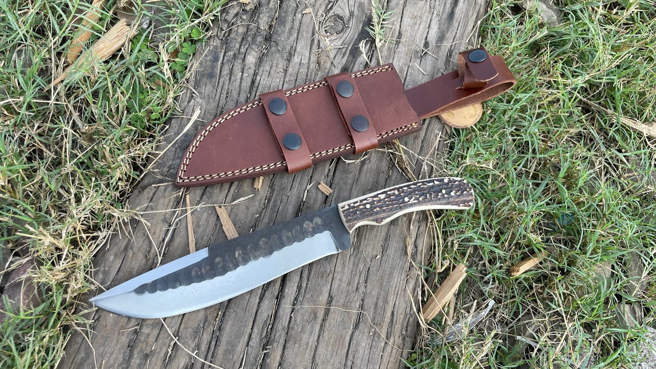 Handmade Forging Stainless Steel Knife, Antler Stag Horn Handle 