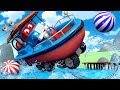 Детские мультфильмы с грузовиками - На ДОСКЕ по воде - Трансформер Карл в Автомобильный Город 🚚 ⍟