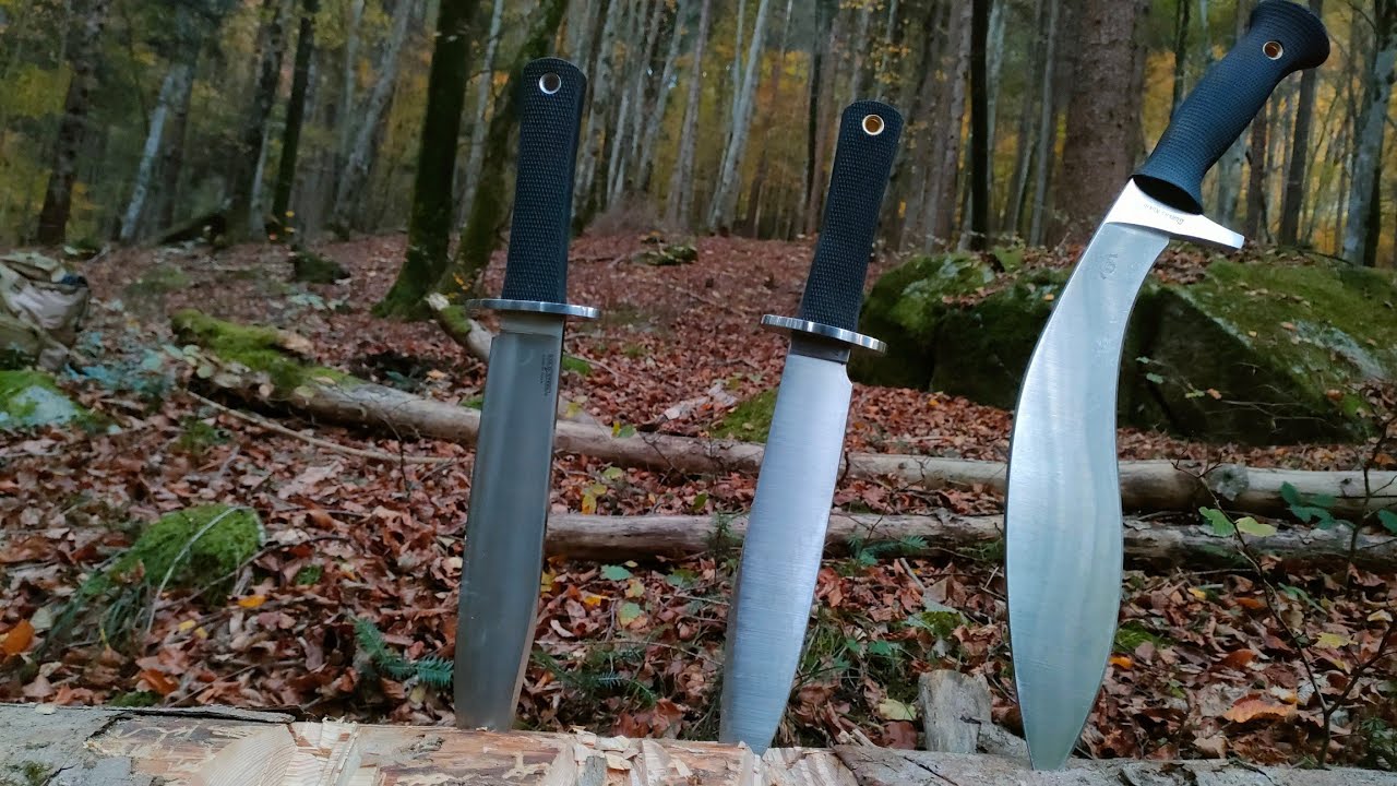 Cold Steel Trail Master CPM 3V против San Mai III против Gurkha Kukri.