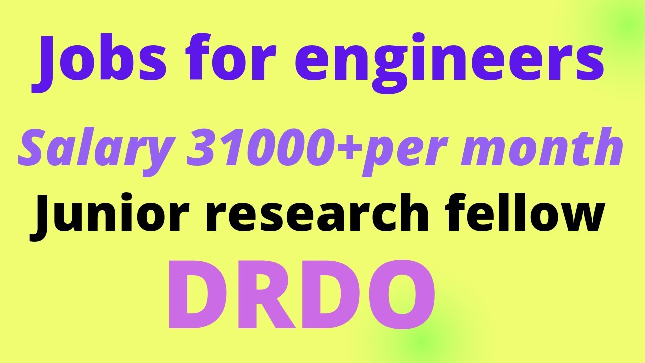 #1 jobs for engineers🌀DRDO🌀 junior research fellow