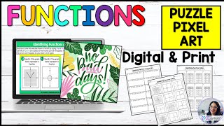 Identifying Functions in Ordered Pairs Tables and Graphs Self Checking Digital Pixel Art Activity
