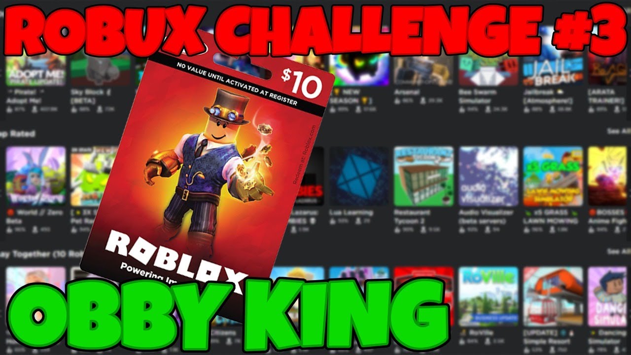 Robux Challenge 3 Roblox Obby King Youtube Cute766 - roblox obby king