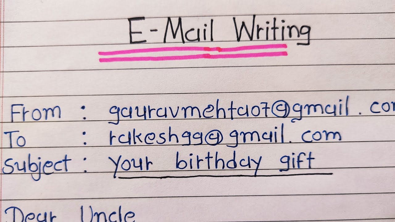 Write email on your birthday gift  english email writing  birthday gift