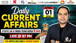 Current Affairs Today 🔥| 1April Daily Current Affairs 2026 by Imran Sir for UPPCS & RO/ARO |PW UPPCS