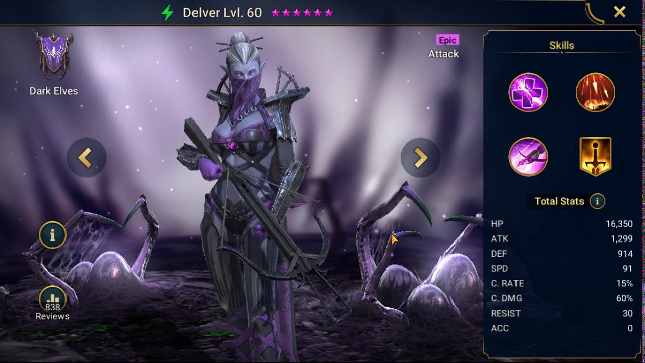 Raid Shadow Legends Hero Showcase Delver Lv 60 Youtube