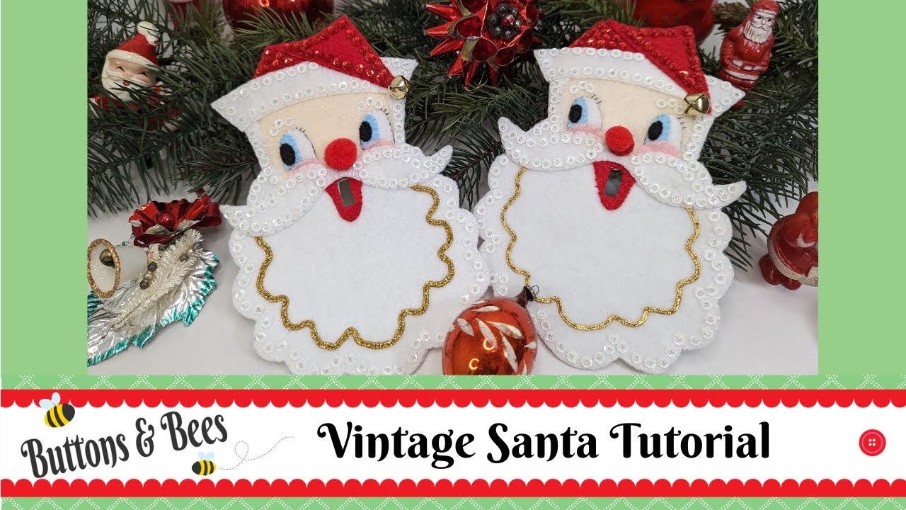 Felt & Sequin MCM Inspired Santa Switch Plate Cover Craft Tutorial DIY