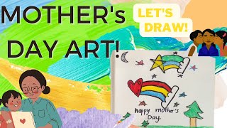 DRAWING AND COLORING SHOOTING STARS FOR MOTHERS DAY. Art tutorial and video for kids!