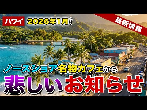 【2026年ハワイ最新】38年続いたノースショア・ハレイワの名物カフェが閉店【ハワイ最新情報】【ハワイの今】