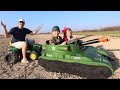 Playing in the dirt with our kids tractors and tank | Tractors for kids