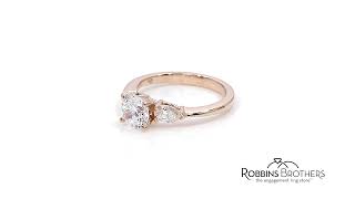 Suns and Roses 14k Rose Gold Natural Diamond Engagement Ring Setting 1/2 ct. tw.