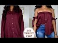 DIY Off The Shoulder Shirt | Men's Shirt Refashion