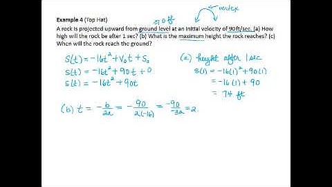 Application of Quadratic Functions - Projectile Motion