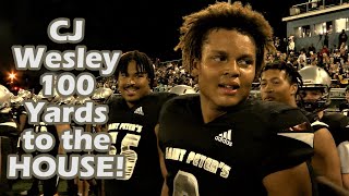 St  Peters Prep 10 DePaul Catholic 7 | Week 4 | CJ Wesley 100 yd return on blocked FG