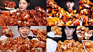 🤯🔥CRISPIEST Korean Fried Chicken Feast!🍗🍯Honey Fried Chicken🍚🌶️Kimchi🍗Supreme seasoned Chicken🤤ASMR✨