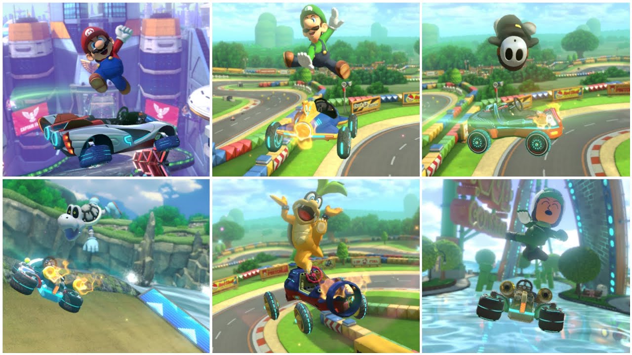 All character stunts in Mario Kart 8 Deluxe (karts)