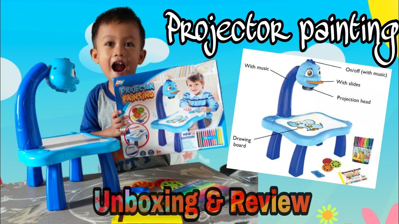 Review Projector painting || Unboxing mainan edukasi anak || Projector ...