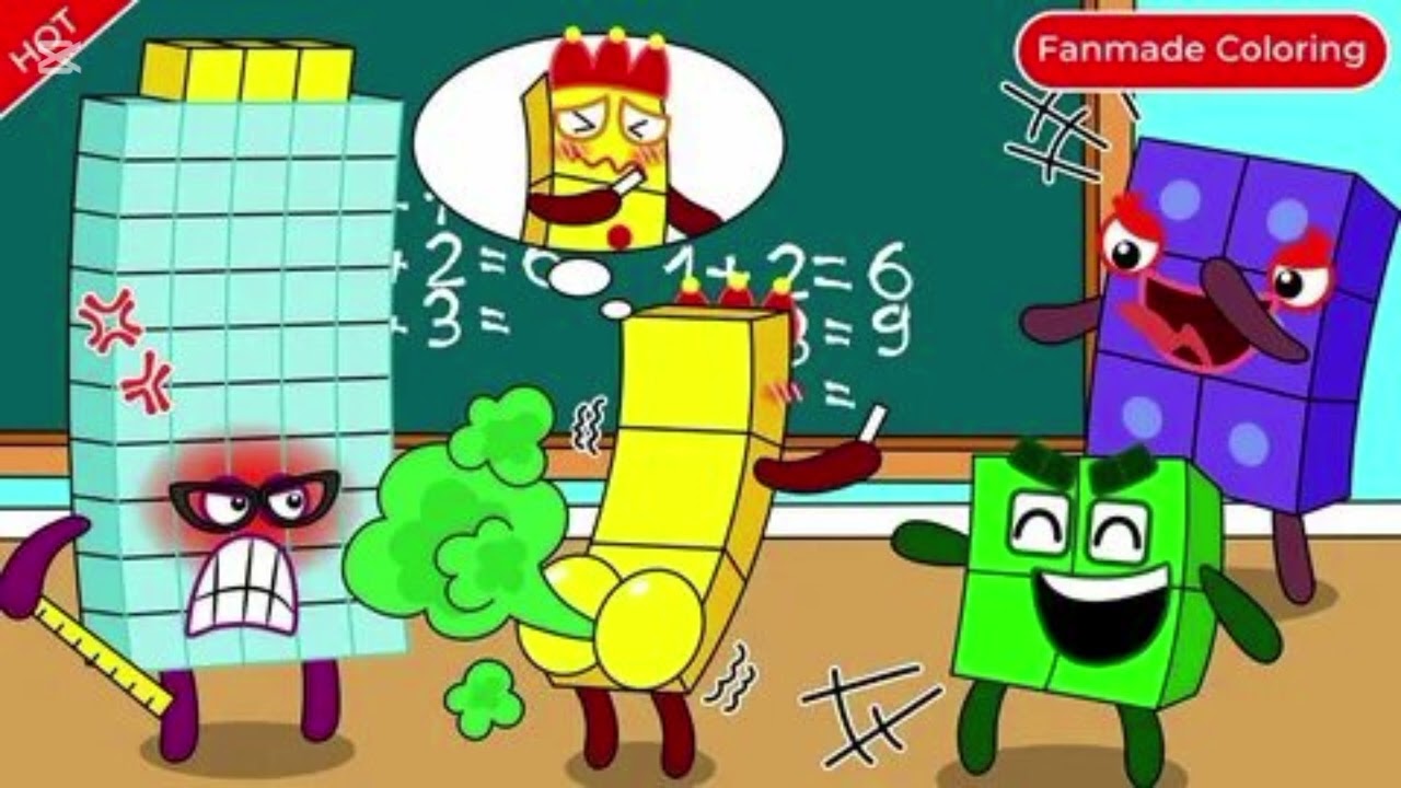 Numberblock Three Please don't fart on the class 