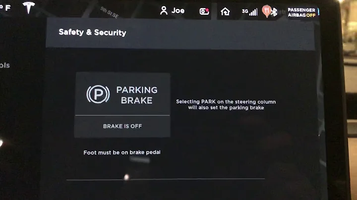 Tesla Model 3 Parking Brake