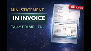Invoice Mini Bank Statement In Tally Prime
