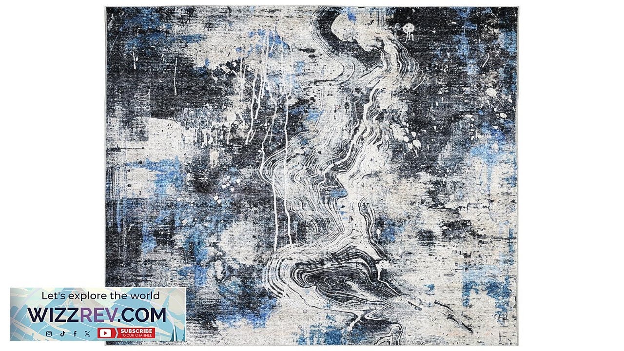 Garvee Modern Abstract Rugs 9x12 Machine Washable Non Slip Backing Soft