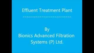 Effluent Treatment Plant (ETP) Demonstration
