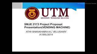 VENDING MACHINE (SMJE2173 DIGITAL SYSTEM DESIGN) PROJECT