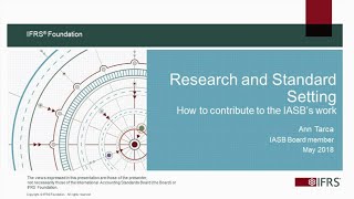 Research and Standard setting—How to contribute to the IASB's work