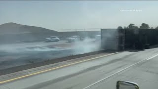ISP: Semi-truck crash causes Pasadena Valley Fire