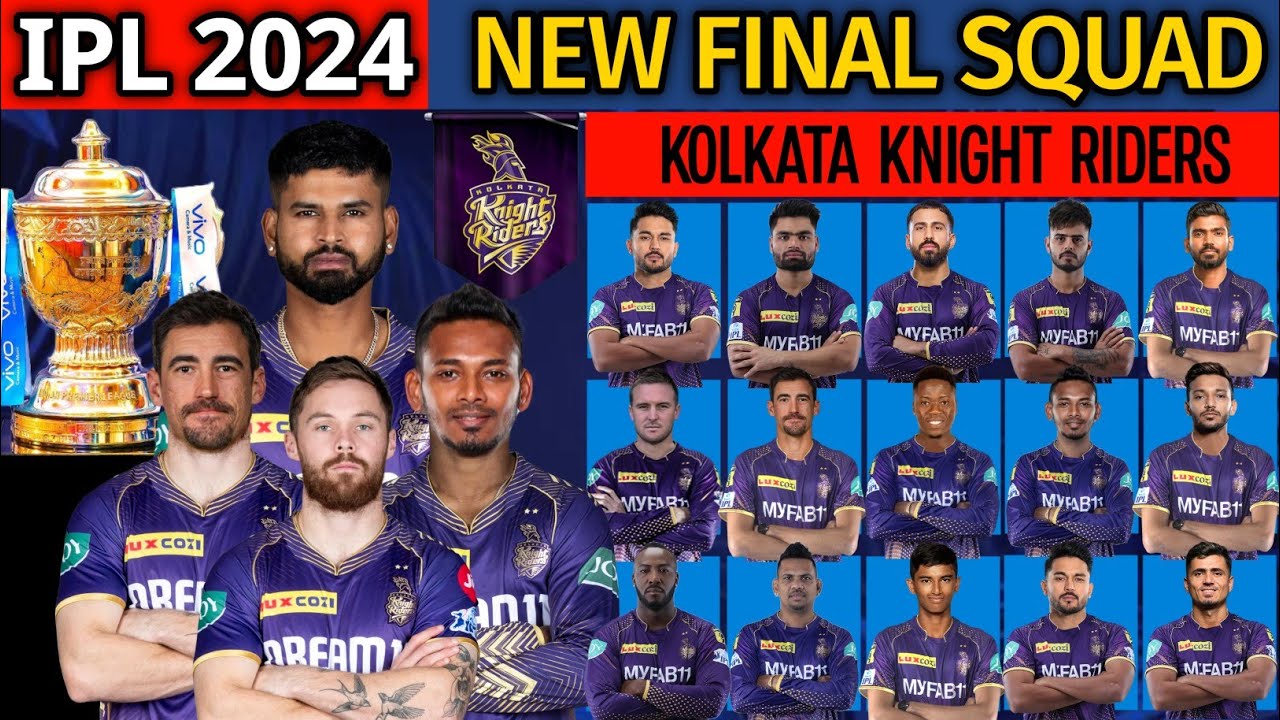 IPL 2024  Kolkata Knight Riders New Final Squad  KKR Team 2024 Players List  KKR 2024 Squad