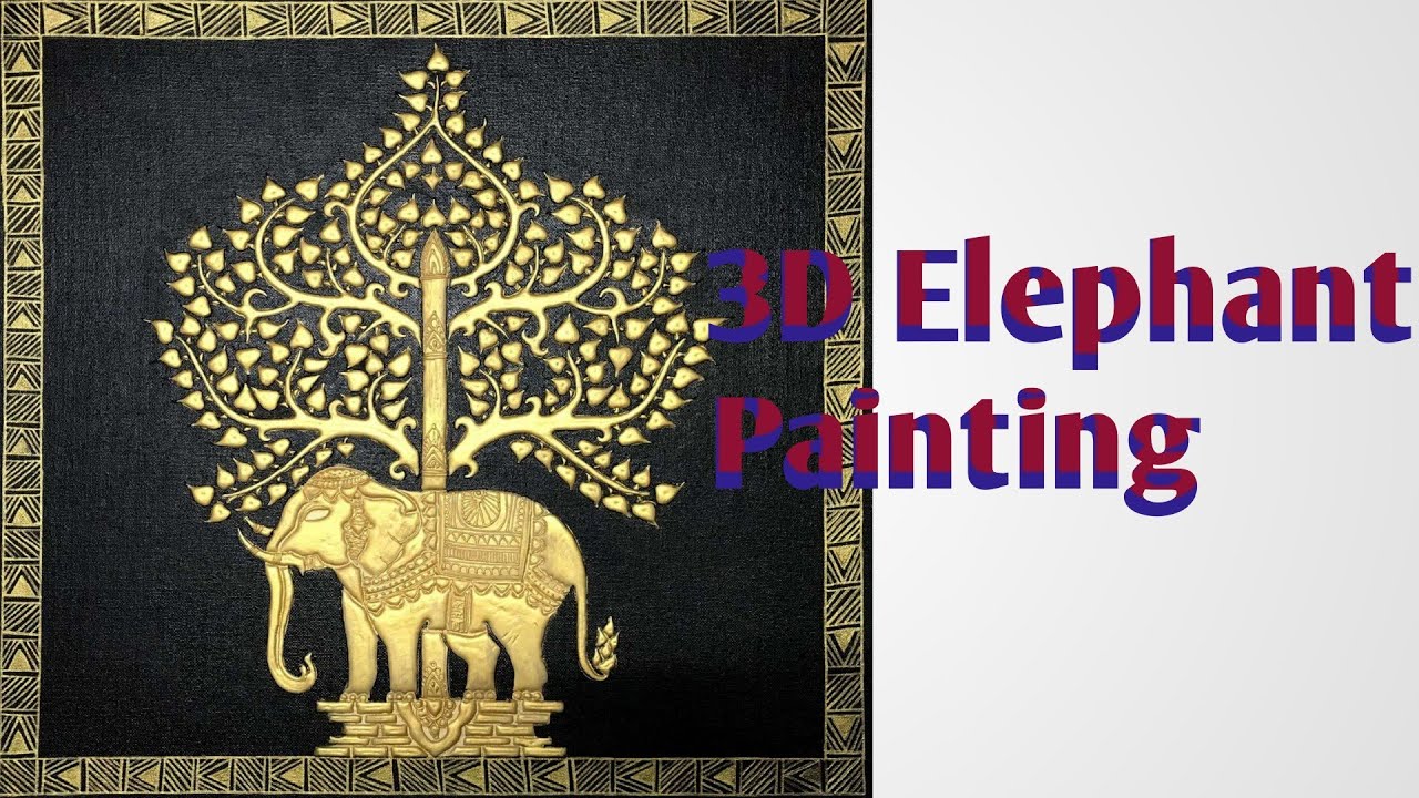 3D Elephant Painting ideas| How to make a 3D Elephant Painting| 3D ...