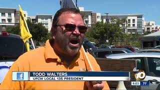 San Diego grocery workers rally for better pay, health care