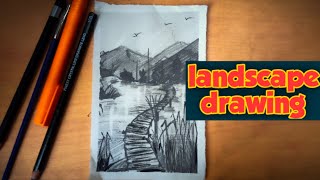 Pencil Drawing landscape |scenery #landscapedrawing #landscape