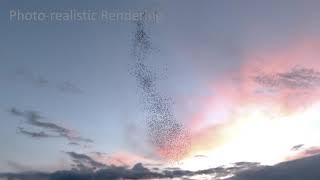 Stable information transfer network facilitates the emergence of collective behavior of bird flocks