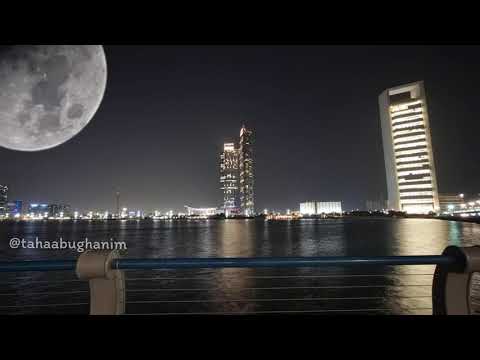 شوف القمر في سماء ابوظبي كيف صورة القمر حقيقية أبوظبي منظر طبيعي Timelapse Moonlight 