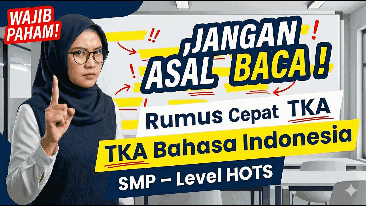 JANGAN ASAL BACA! Rumus Cepat Mengerjakan TKA Bahasa Indonesia Tingkat SMP Level HOTS