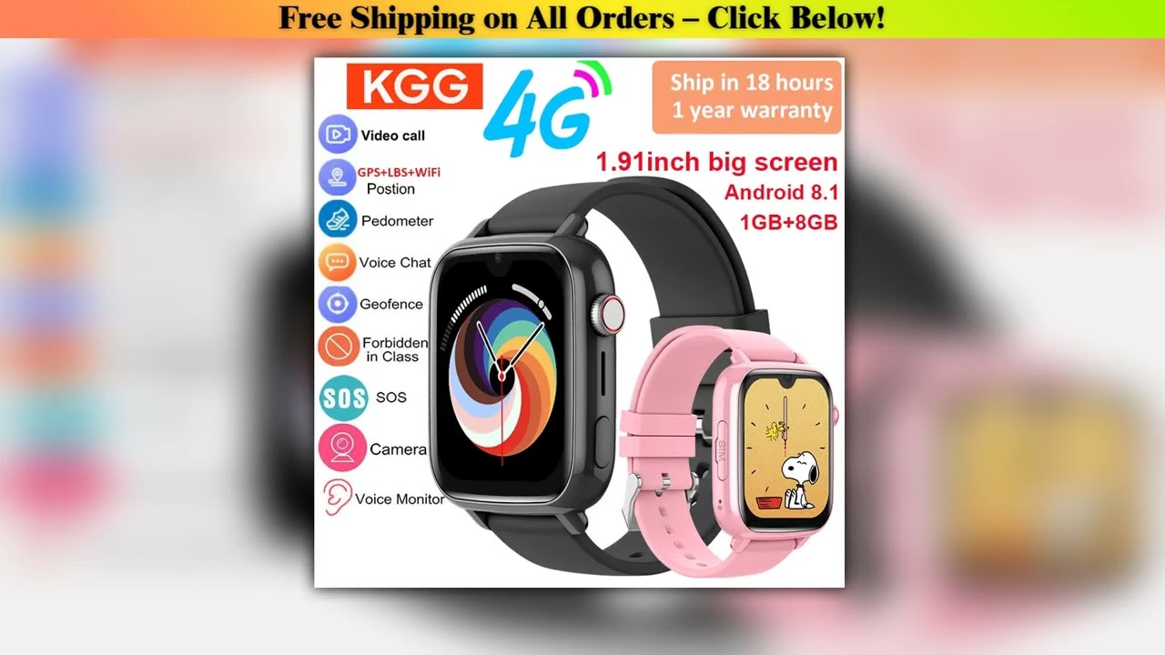 4G Smart Watch Kids GPS WIFI Video Call SOS APP Download Child Smartwatch Camera Monitor Tracker