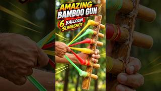 Full Amazing bamboo gun six balloon slingshot handmade toys  #bamboocraft #handmadetoy News