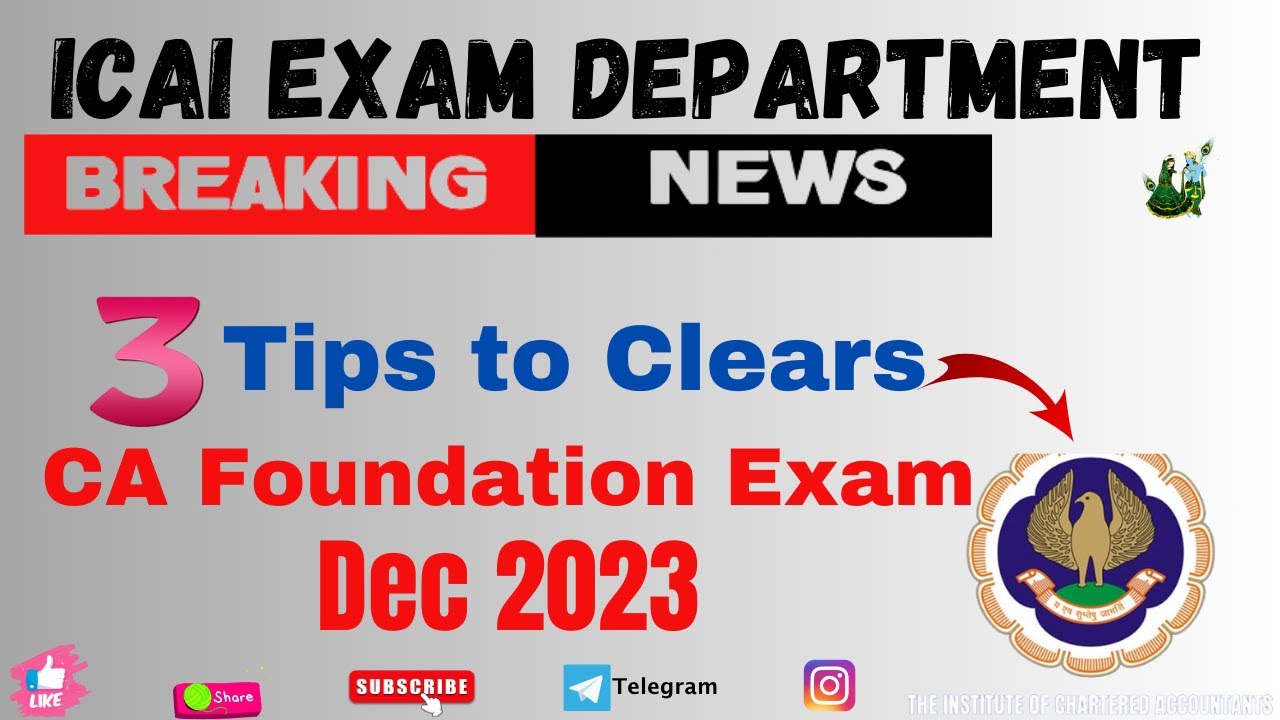 3 Tips to Clear CA Foundation Dec 2023 | Revision tips For CA ...
