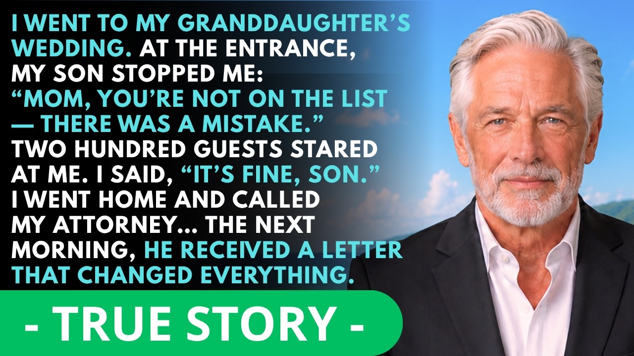At the grand ballroom doors of the Ritz Carlton, my own son blocked my path and whispered, "Dad, you are not on the list. Go home." Two hundred of Boston's elite watched me — the grandfather of...