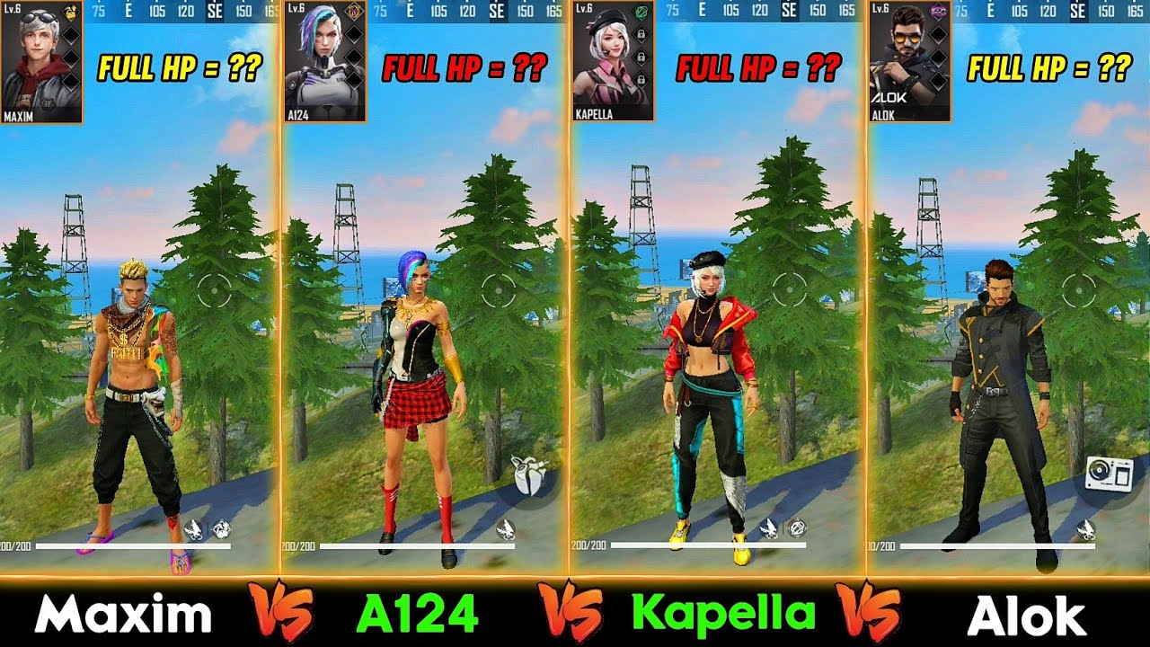 MAXIM VS A124 VS ALOK VS KAPELLA ABILITY TEST FREE FIRE-para SAMSUNG,A3,A5,A6,A7,J2,J5,J7,S5,S7,S9,