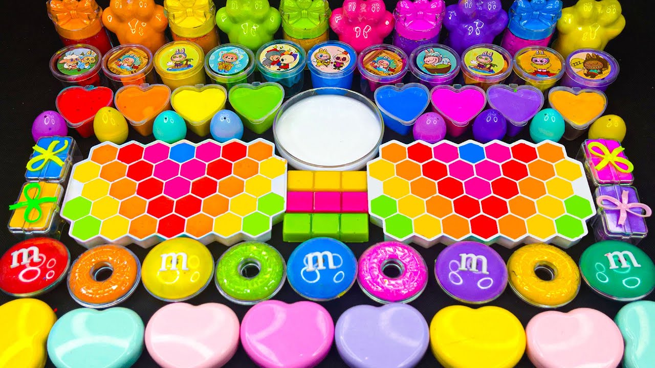 Rainbow Slime Mixing ASMR 🌈 | Heart Puzzle, Cute Charms & Pastel Slime Cubes | Relaxing Sounds