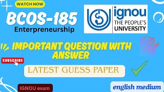 BCOS-185 important questions and answers for exam || latest guess paper || #ignou #bcos185 #exam2026