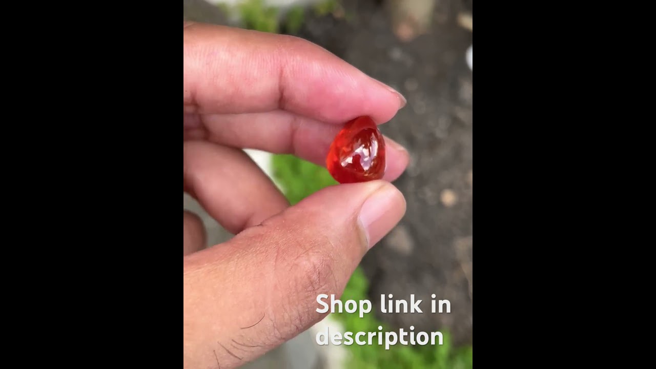 Natural Spessartine garnet cabochon pear shape 16.95 carat